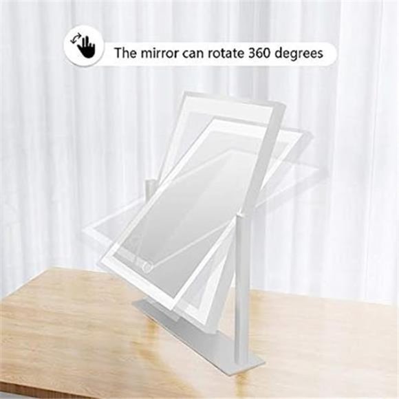 Lighted Hollywood Vanity Makeup Mirror Control 3-Gear Dimable Light 360°Rotation - Picture 4 of 6